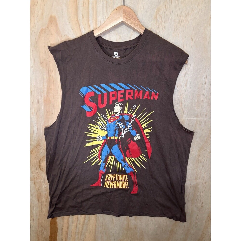 Men’s Superman Sleeveless Top DC Licensed Size XL *flaws